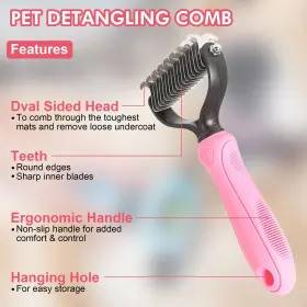 717023839783 SUPERPAWS Pet Brush Cat Release Comb Set Shedd #2