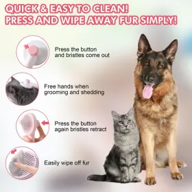 717023839783 SUPERPAWS Pet Brush Cat Release Comb Set Shedd #3