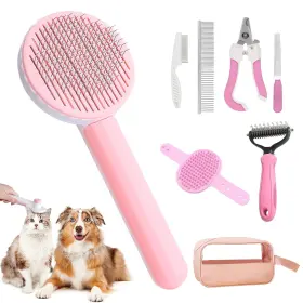 717023839783 SUPERPAWS Pet Brush Cat Release Comb Set Shedd