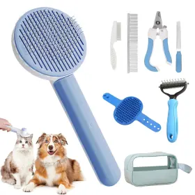 717023839790 SUPERPAWS Pet Brush Cat Release Comb Set Shedd