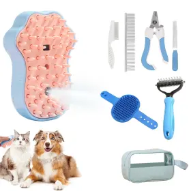 738067538265 SUPERPAWS Pet Steam Brush Cat Spray Comb Kit