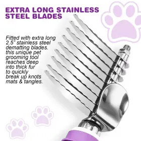 445036452400 SUPREME-GOODSOUTLET Pet Dematting Fur Rake Comb #2
