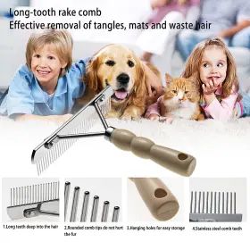 983649326141 SWIFTION Twellife Dog Rake Undercoat Comb Brush #3