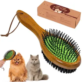 711181557923 TAKAVU Dog Cat Detangling Brush Pin Boar Bristle