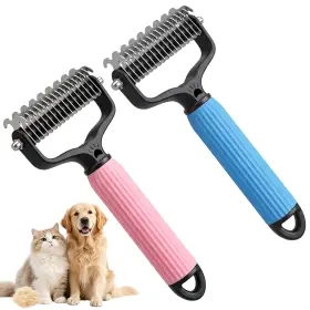 Taolun 313087839808 2 Pcspet Grooming Brush Dematting Comb For Dogs And Cats Double Sided Undercoa