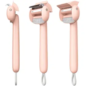 TBRUSH03 TAOMYPETS Cleaning Brush Shedding Pets Rake Pink