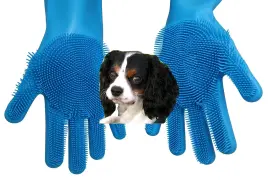 766214278986 TESMARKS Pet Gloves Hair Removal Massage Bathing
