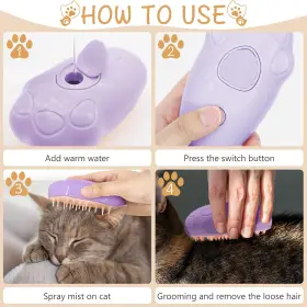 744110412970 THROIHG Cat Steam Brush Shedding Silicone #3