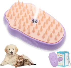 744110412970 THROIHG Cat Steam Brush Shedding Silicone