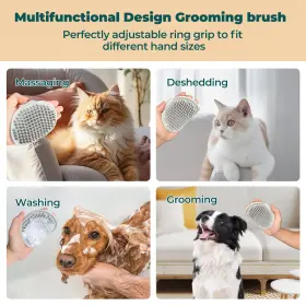 198168530115 TINYHUGS Pet Set Steam Brush Massage Mitt Hair #3