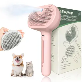 198168530115 TINYHUGS Pet Set Steam Brush Massage Mitt Hair