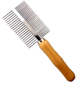 Toolusa 768537022130 Buddy 2-sided 7 Inch 17.8 Cm Steel Wire Pet Brush Durable Wooden Handle Black