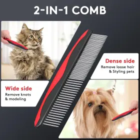 DR20241021RED TPOTATO Deshedding Pet Brush Haired Dogs Cats #3