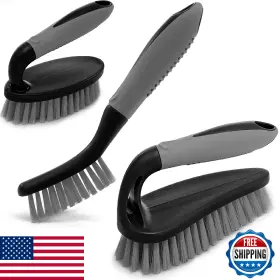 B0CN1GXBND TRAZON Scrub Brush Set Ergonomic Handle Grout Tile