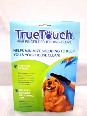 TU011124 TRUE TOUCH Finger Deshedding Glove Tv Box Cat Dog #2