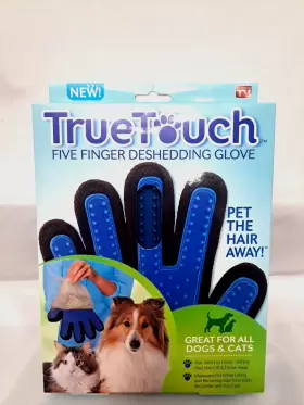 TU011124 TRUE TOUCH Finger Deshedding Glove Tv Box Cat Dog