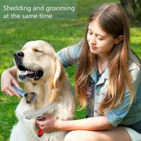 313105474479 TSXUREPAW Undercoat Rake Dog Deshedding Brush #2