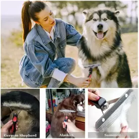 983649323720 TSXUREPAW Dog Brushes Hair Rake Pet Comb #2