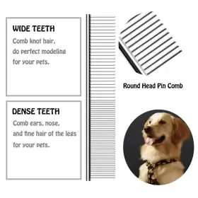 793503600787 TUNAN Dog Comb Pet Cat Matted Shedding Knotted #3
