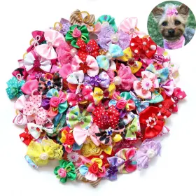 445013012085 TURBO-ROOFINDS Handmade Pet Dog Hair Bows Puppy #2