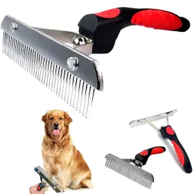 AG176 TURBO-ROOFINDS Dog Brush Hair Cats Rake Pet Slip Handle