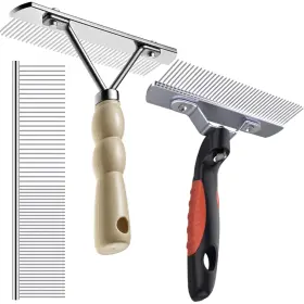 Twellife 313113950965 3 Pack Dog Rake For Undercoat Long Tooth Dogs Brush And Stainless Steel Shed