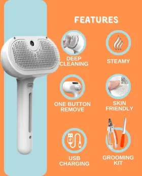 198168351550 UDERAB Cat Steam Brush Spray Usb Rechargeab Kit #3