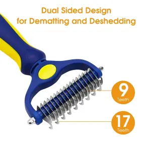 747607506503 UDERUI Double Shedding Pet Brush Dematting Rake #2