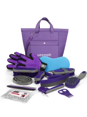 729162222739 UEEMPH Horse Brushes Storage Bag Sweat Scraper