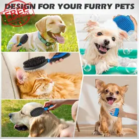 313027920948 UGNEL Dog Brush Shedding Bath Brushes Groom #2