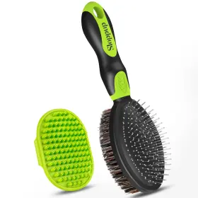 313027989907 UGNEL Dog Tools Double Bath Brush Shedding Suit