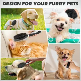 445011555515 UGNEL Dog Tools Double Bath Brush Shedding Suit #2