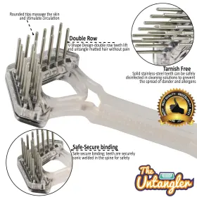 850000506954 UNTANGLER Mini Rake Double Row Rotating Aqua Top #2