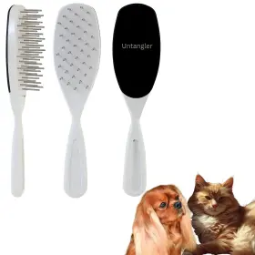 T906SMPET UNTANGLER Pet Brush Rotating Steel Blacktop