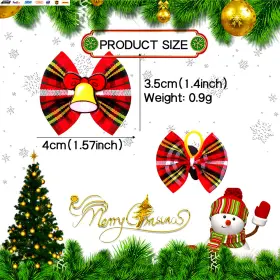 445011738703 USA-VIRALFINDS Dog Hair Bows Pet Christmas Plaid #3