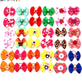 445011738703 USA-VIRALFINDS Dog Hair Bows Pet Christmas Plaid