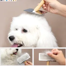 445016174179 USA-VIRALFINDS Dog Comb Solid Wood Brush Pet Cat #3