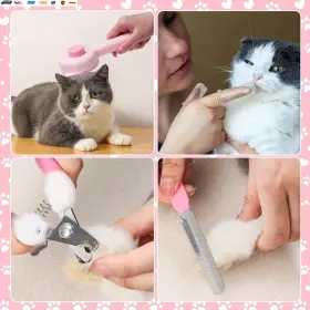 445035625690 USA-VIRALFINDS Cat Brush Pet Cleaning Nail Kit #3