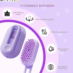 445037140108 USA-VIRALFINDS Cat Steam Brush Shedding Handle #3