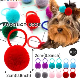 744110465372 USA-VIRALFINDS Hair Rubber Dog Solid Ball Bow #3