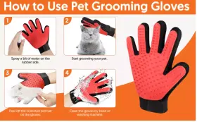 76350 USITEK Care Pet Hair Remover Roller Gloves Deshedding #2