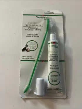 411459 VETOQUINOL Enzadent Enzymatic Toothpaste Fingerbrush