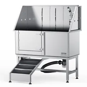 K1E01023 VEVOR Dog Bath Steel Tub Pet Wash Station Slip Ramp #2