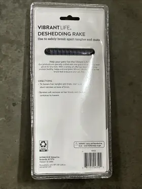 681131043502 VIBRANT LIFE Dog Deshedding Rake Hair Tool Comb #2