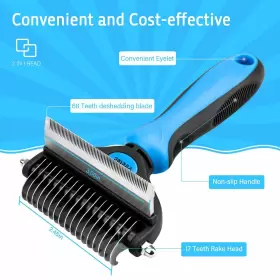 796103955940 VIRETEC Dog Deshedding Brush Pet Undercoat Rake #2