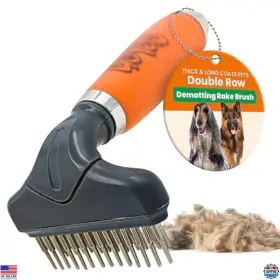 B0DLD7VCHT VISIT THE GOPETS STORE Double Row Dematting Rake