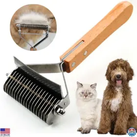 B0CC6D71JG VISIT THE POODOODLE STORE Undercoat Rake Brush
