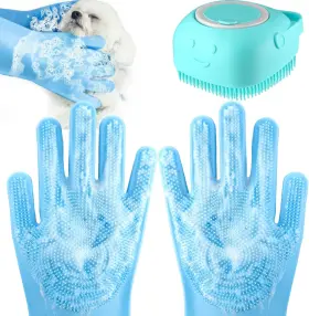 313037994922 VIWIK Dog Bath Brush Cat Bathing Silicone Glove