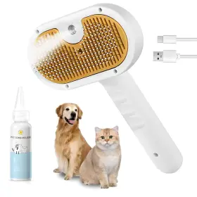 313033571561 VVWVVW Steam Brush Dogs Cats Hair Removal Comb