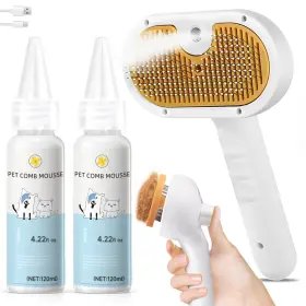 445057887861 VVWVVW Pet Steam Brush Dog Cat Shower Bath